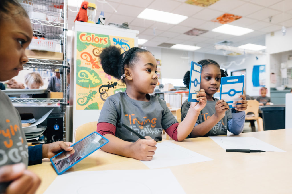 Kids playing with mirrors