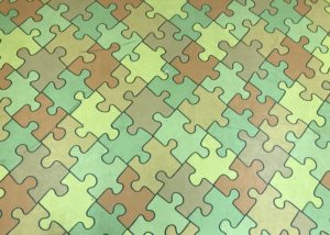 Puzzle piece floor tiles